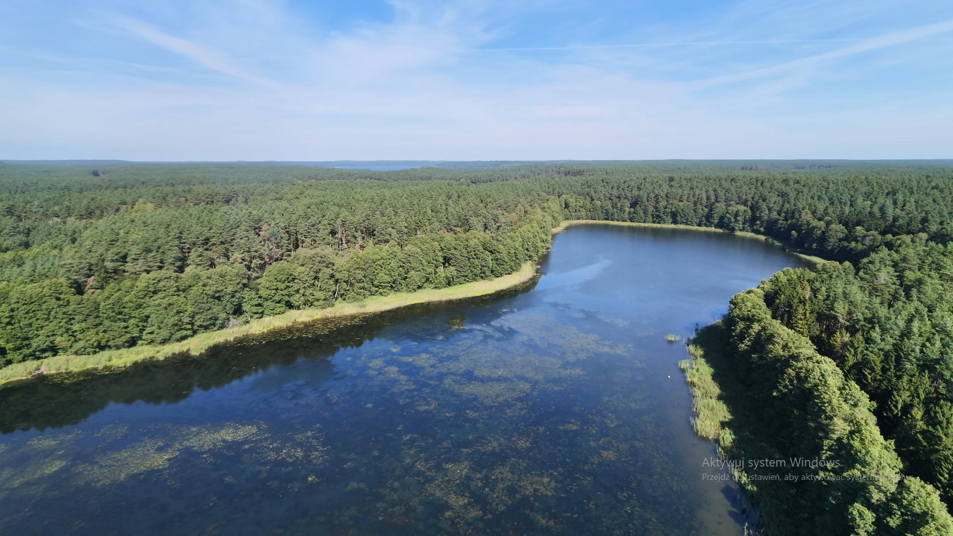 Mazury Zachodnie - widok na jezioro Szeląg Mały i lasy